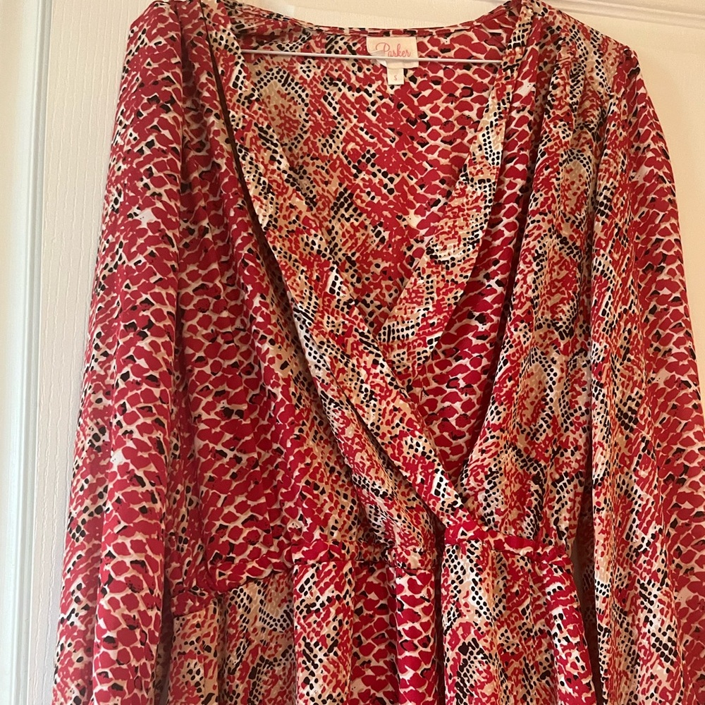 Parker Silk Pink Snakeskin Dress